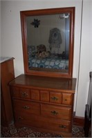 3 Drawer Maple Dresser with Mirror