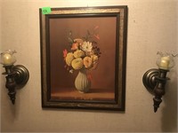PICTURE AND 2 SCONCES