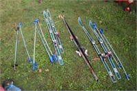 3 Sets of Snow Skis & Poles