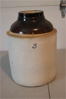3 Gallon Brown Banded Stoneware Jar