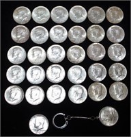 32, 1964 Silver Kennedy U.S. Half Dollar Coins