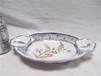 Dish from Portugal, pink flowers