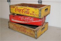 3 Wood Coca Cola Crates