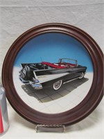Framed collector plate, car