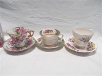 Cup & saucer group, some English