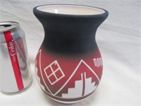 Tribal vase, red/blue/white