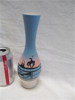 Navajo vase, blue/white