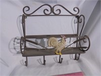 Metal chicken coat rack