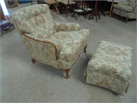 Vintage occasional chair with ottoman