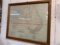 FRAMED AUSTRALIAN MAP RAILWAY SYSTEM