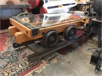 MINING TROLLEY  ON TRACKS-TURNED INTO A