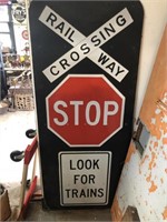 RAILWAY CROSSING-"LOOK FOR TRAINS SIGN