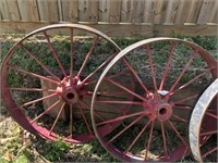 LARGE STEEL WHEELS AND AXLE
