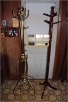 2 Hall Trees, 1 Brass, 1 Wooden