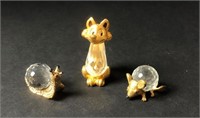 Swarovski Crystal Fox, Mouse and Snail