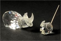 Swarovski Crystal Rhino and Mouse
