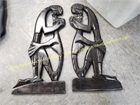 CARVED WOOD WALL PLAQUES LOVERS