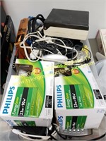 LARGE LOT OF LIGHT BULBS ELECTRONICS AND MORE