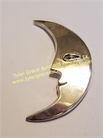 LARGE STERLING SILVER MOON PIN / BROOCH