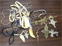 LARGE LOT OF TRIBAL JEWELRY / MORE