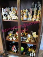 cabinet contents (3 shelves of figurines & glass)
