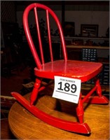 Child's red rocking chair - 17" tall - CUTE!