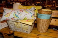 Double bed size bedding & baskets