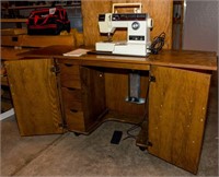 Singer sewing machine & cabinet