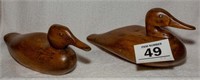Wooden ducks 2 pcs - biggest is 15" long