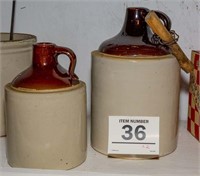 Stoneware jugs (2) largest is 11" t