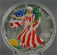 1986 Colorized American Silver Eagle