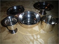 Sterling Silver 5 Pcs Bowl-Cup-Small Tray 1 Lot