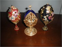 Faberge Collector Eggs  3 Pcs 1 Lot- 6 Inch tall
