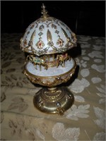 Faberge Carousel Music Egg 11 Inch tall