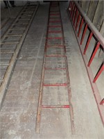 1 - 16 Ft Section of Red Wooden Ladder