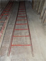1 - 16 Ft Section of Red Wooden Ladder