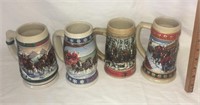 Budweiser Holiday Steins 93,95 & others
