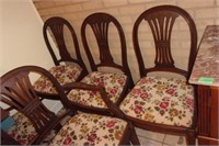 Lot of 8 mahagany chairs-2 captains