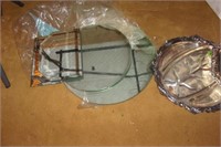 Silver plate trays and mirrors lot
