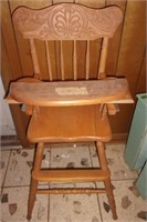 Antique Oak highchair-tray needs repair