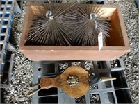 Two - 8"-10" Chimney Brushes & Set Bellows