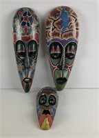 Hand Carved & Painted African Wooden Masks