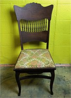 Antique Pressed Back Oak Chair