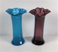Pair of Handblown Glass Vases