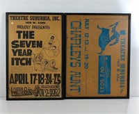 Pair of Framed Vintage Theater Advertisements