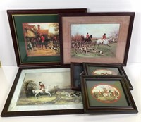 Assortment of Framed Huntsman Themed Prints