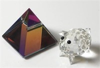 Swarovski Crystal Pyramid and Pig