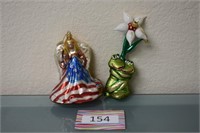 Two Glass Christmas Ornaments