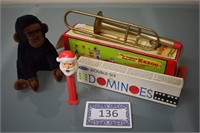 Santa Pez/Kazoo/Dominoes/Ty Monkey