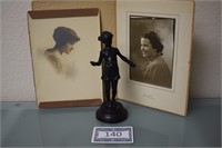 Cast Iron Girl Statue and Photographs